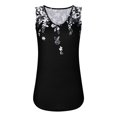thumbnail image 3 of Women's Plus Size Tank Tops Loose Fit Floral Print Sleeveless Tanks V Neck Summer Casual Flowy Blouses Tees (2XL, Black), 3 of 5