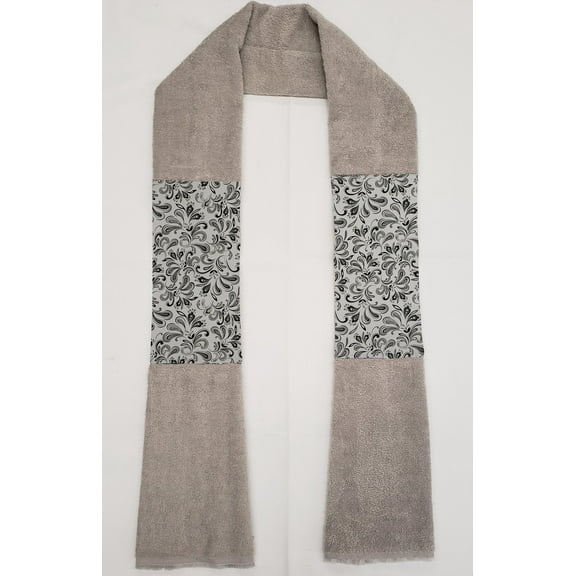 Paisley Kitchen Towel Boa / Scarf by Penny's Needful Things (Towel Color: Gray) (Black & Gray)