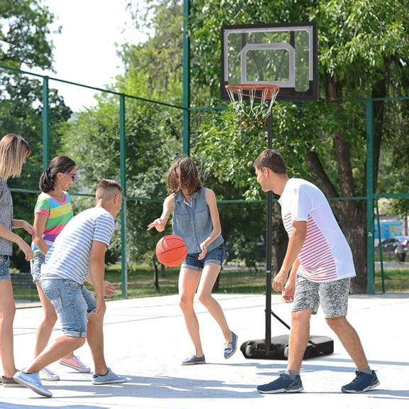 Soozier 5'-7' Adjustable Height 33" Stable Base Outdoor Portable Basketball System (Adult)