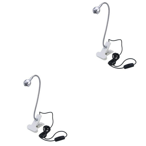 Set of 2 Monitor LED Desk Lamp Light Table Lamps Student Silver