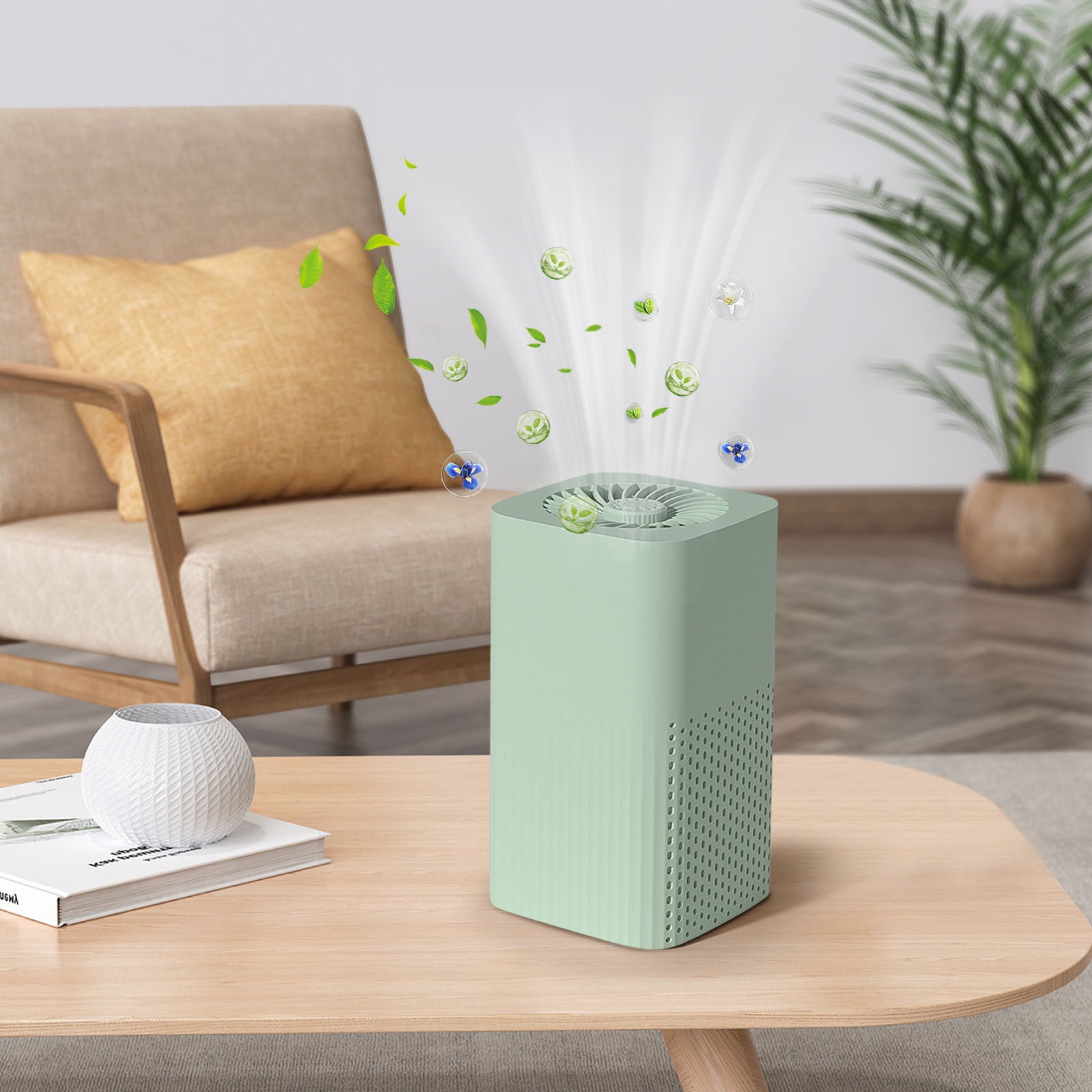 Zatoumnr USB Purifier Home and Car Desktop Indoor Air Filtration and Purification Includes 2x Filters, 2x Aroma Pads, 1x Core