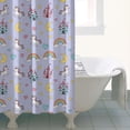 thumbnail image 4 of Purple Cartoon Unicorn Castle Rainbow Moon Heart Shower Curtain 36"x72" ,Bathroom Decorative Shower Curtains Set with 12 Hooks,Modern Waterproof Washable Shower Curtain, 4 of 6