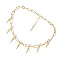 thumbnail image 2 of 1pc Diseño cónico Collar corto Cadena de cuello de moda creativa para mujeres de oro, 2 of 5