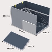 Aokeyee Cat Litter Box Enclosure Splash Guard with Removable PVC Mat Large Waterproof Litter Box Enclosure Foldable Pet Litter Box Shield with 2 Hooks