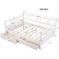 thumbnail image 3 of Wood Daybed with Rails Twin Bed Wooden Slats Support Modern Living Daybed (Full with Drawers, White), 3 of 8