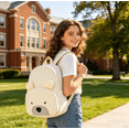 thumbnail image 4 of Cute Bear Corduroy School Backpack, Light Soft Daypack 4"×9.5"×12" With Ample Storage For Kids Daily Errands And Strolls (E), 4 of 5