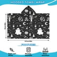 thumbnail image 2 of Vintage Halloween Elements Pattern Hooded Bath Towel，50"x30" for Ages 3 To 12 Kids, Quick Dry Lightweight Soft Microfiber Hood Beach Towel Cover Up for Kids, 2 of 7