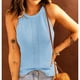 thumbnail image 2 of Camiseta Sin Mangas De Punto Para Mujer, Camisas De Punto Sin Mangas Para Mujer A La Moda, Ropa Cómoda, Color Puro Para El Trabajo Cergrey Azul cielo L, 2 of 6