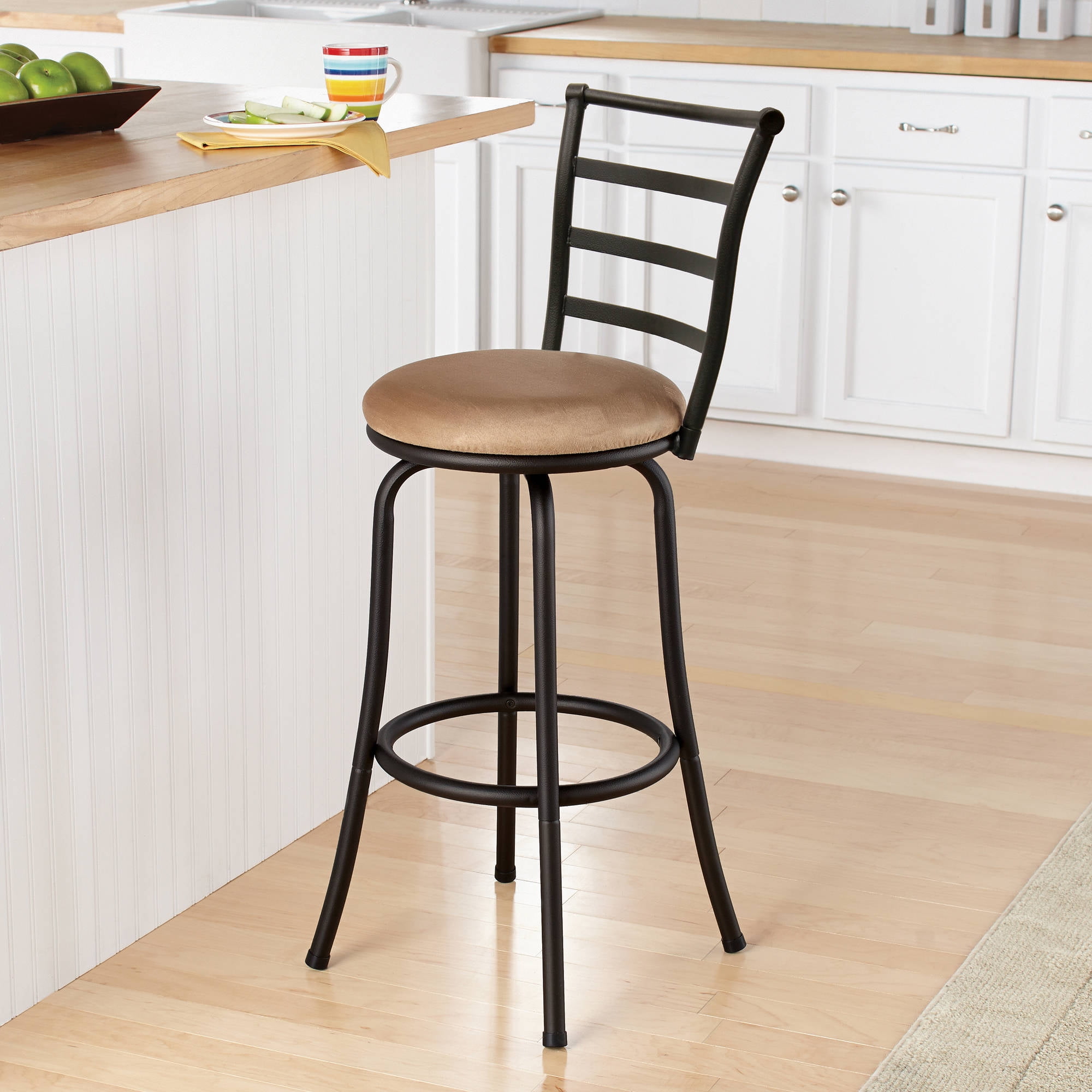 Mainstays 29 Ladder Back Black Barstool Multiple Colors inside Counter Stools Under $50