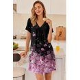 thumbnail image 3 of Ekouaer Nightgowns for Women V Neck Sleepshirt Short Sleeve Nightdress Lace Trim Night Gown House Dress with Pockets, 3 of 6