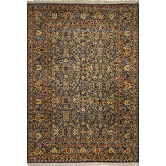 Noori Rug Wali Nuriye Hand Knotted Wool Light Blue/Teal Blue Area Rug