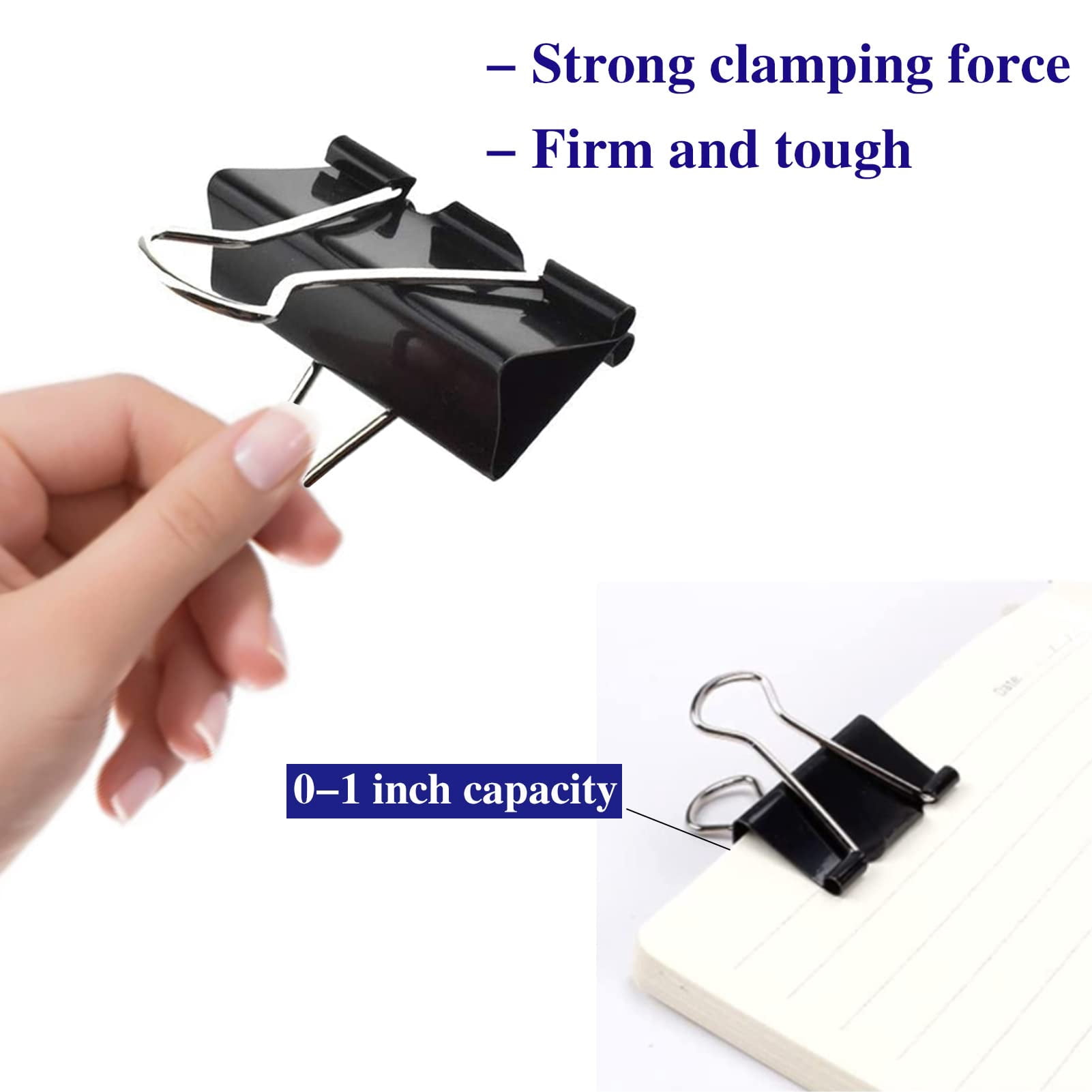 Large Binder Clips 2 Inch (72 Pack)  Extra Big Paper Clamps Giant For Office And Home Supplies Black