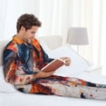 thumbnail image 6 of Junzan Sunset Ocean Watercolor Dolphin for Men's Long Sleeve Pajama Set,Button-Front 2Pjs for Men Long Sleeve Mens Sleepwear 2 Piece Sleepwear Loungewear Sets-XX-Large, 6 of 7