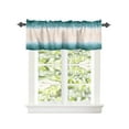 thumbnail image 2 of Kitchen Cafe Valance Curtain for Small Windows,Wave Line Blue Ombre Rod Pocket Short Valances Minimalist Abstract Ocean Beach Window Treatment Panel for Living Room/Bedroom/Bathroom,42x12in, 2 of 9