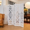 thumbnail image 5 of 5.6Ft Room Divider Folding Wood Classical Carved Partition Screen for Home Office Garden - 6 Panels (White), 5 of 18