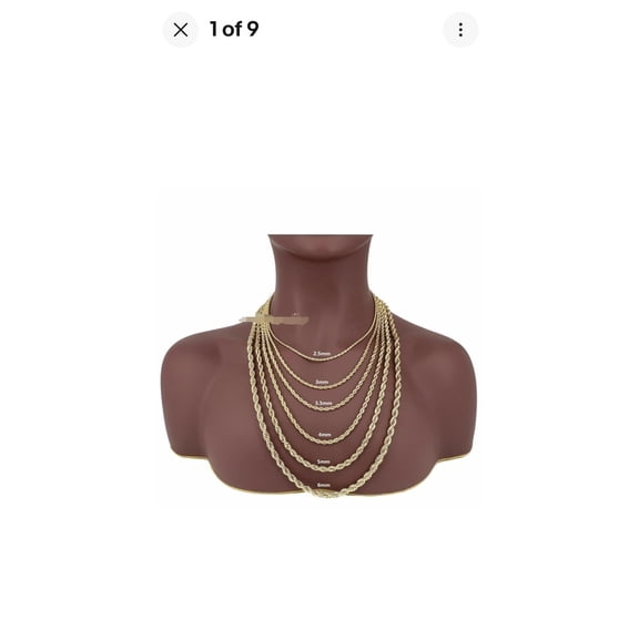 14K Solid Gold Filled Rope Chain Necklace 24 in, 5mm for Women and Men by JEWLER