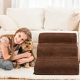 thumbnail image 4 of Gymax 3 Tiers Foam Dog Ramps/Steps Non-Slip Dog Steps for Beds Or Couches Coffee, 4 of 10