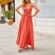 thumbnail image 4 of Moda mujer verano bohemio correa sólida Sling Camis cómodo sin mangas vestido largo Fridja  hjkh1137, 4 of 8