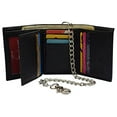 thumbnail image 3 of Men's RFID Blocking Premium Leather Chain Trifold Wallet, 3 of 14