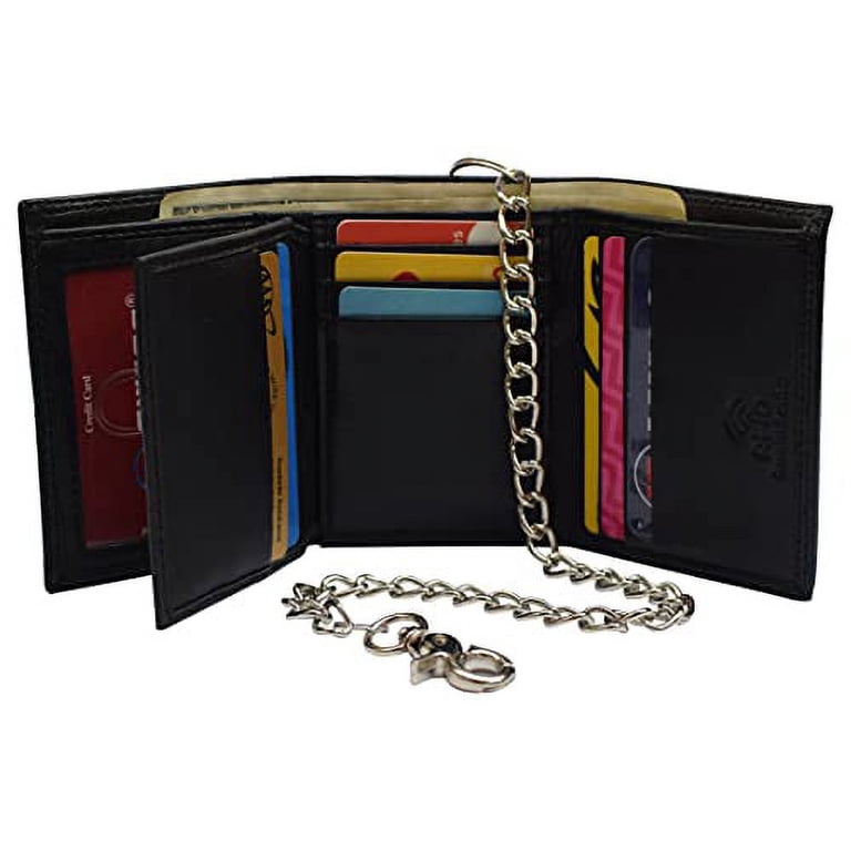 Marshal Wallet Men's RFID Blocking Leather Trifold Wallet with 15