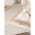 thumbnail image 4 of Contemporary Home Living Woven Stripes Cotton Placemats - 19" - White and Orange - Set of 6, 4 of 8