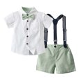 thumbnail image 2 of Fesfesfes Baby Boy Boho Outfit Boys Short Sleeve Top&Strap Shorts Suit Outfit For Baby Toldders Shirts, Photography Performance Set 18-24 Months, 2 of 9