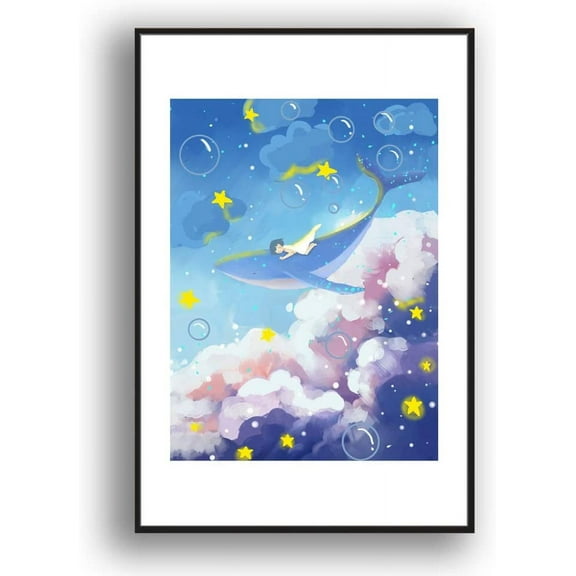 IDEA4WALL Framed Canvas Wall Art for Living Room, Bedroom Whale Canvas Prints for Modern Home Decoration Ready to Hang