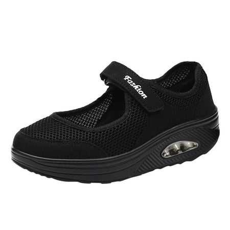 

SEMIMAY Sport Breathable Shoes Lightweight Running Women s Casual Fashion Shoes Platform Women s casual shoes Black