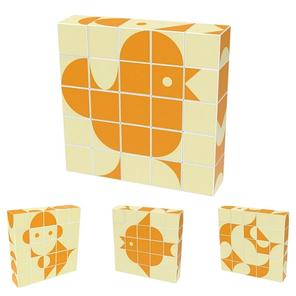 PicassoTiles 25PCS Magnetic Puzzle Game Magic Cube Brain Teaser Set with Free Ideabook 150 Inspirations, STEM Learning Educational Toy for Kids 3