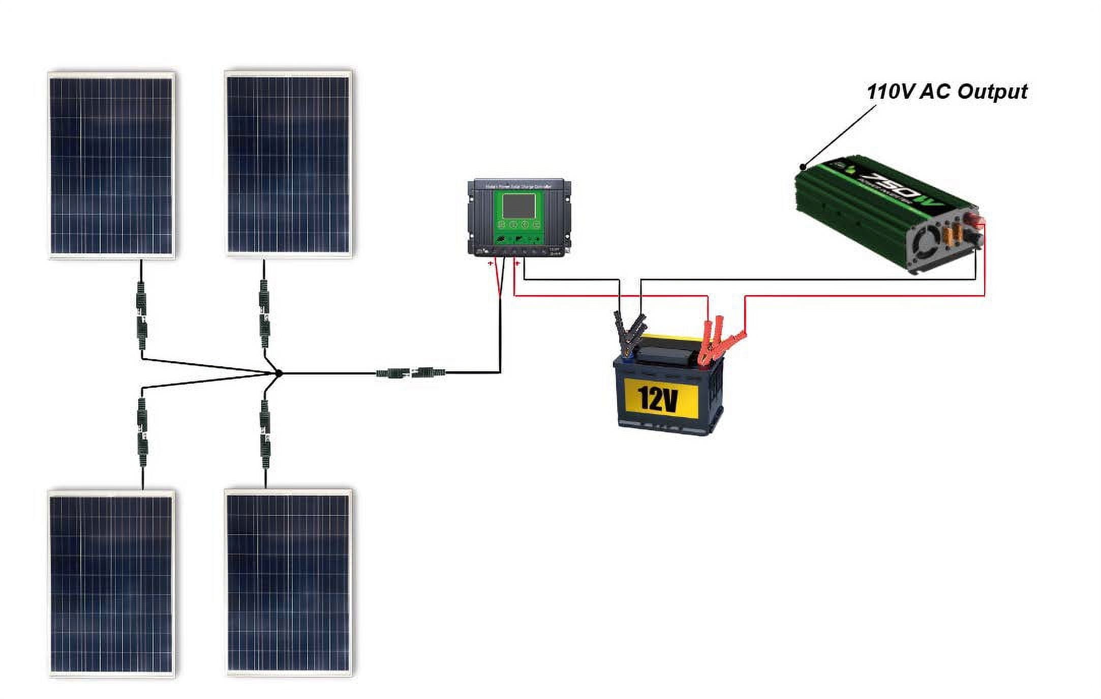 Nature Power (53440) 440 Watt Complete Solar Power Kit: 4x 110W Solar Panel, 750W Power Inverter, 30Amp CC