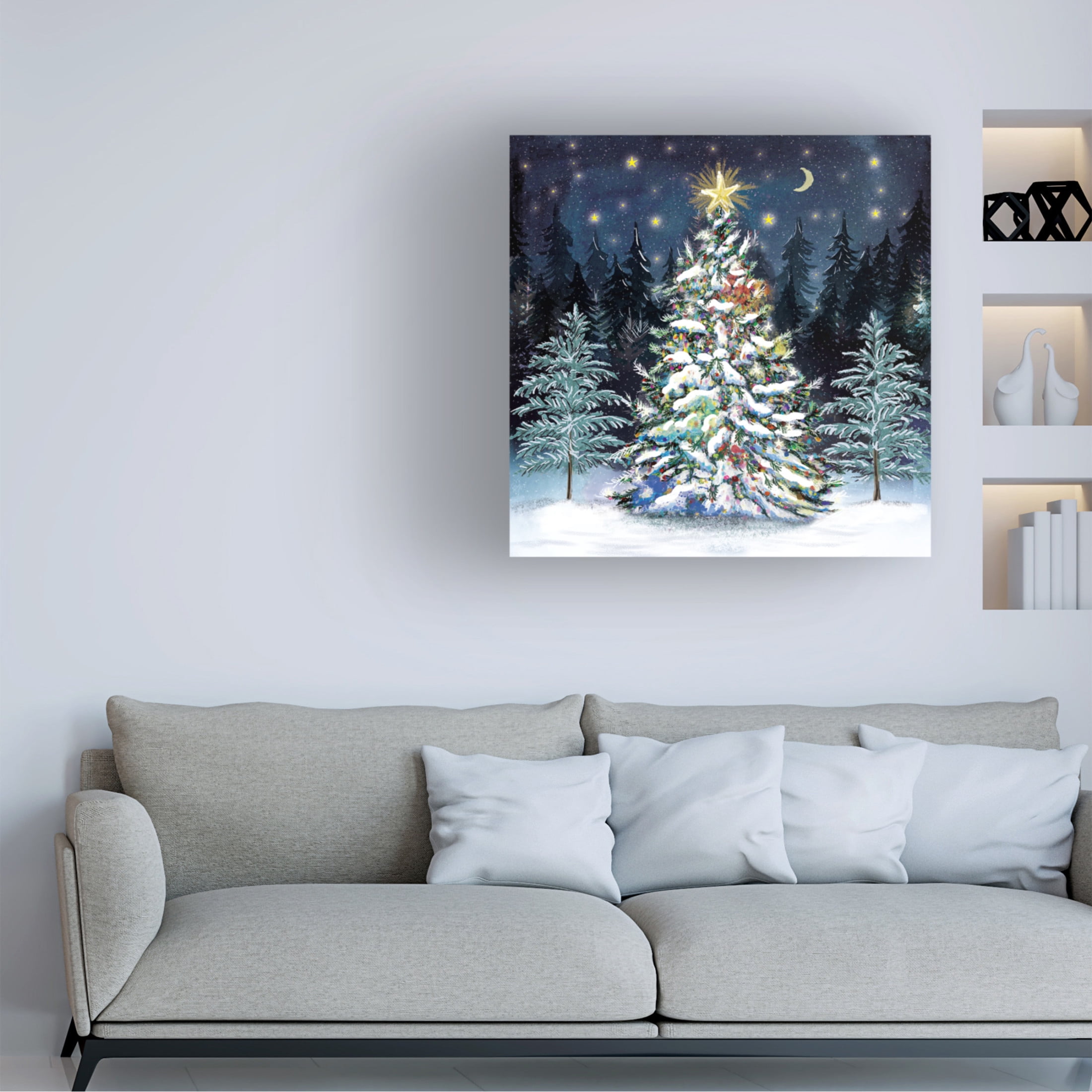 Canvas Wall Art - Paper Dove Co Ltd 'Forest Tree' Wall Art for Living Room, Bedroom, or Office Décor by Trademark Fine Art - 18 x 18 Inches