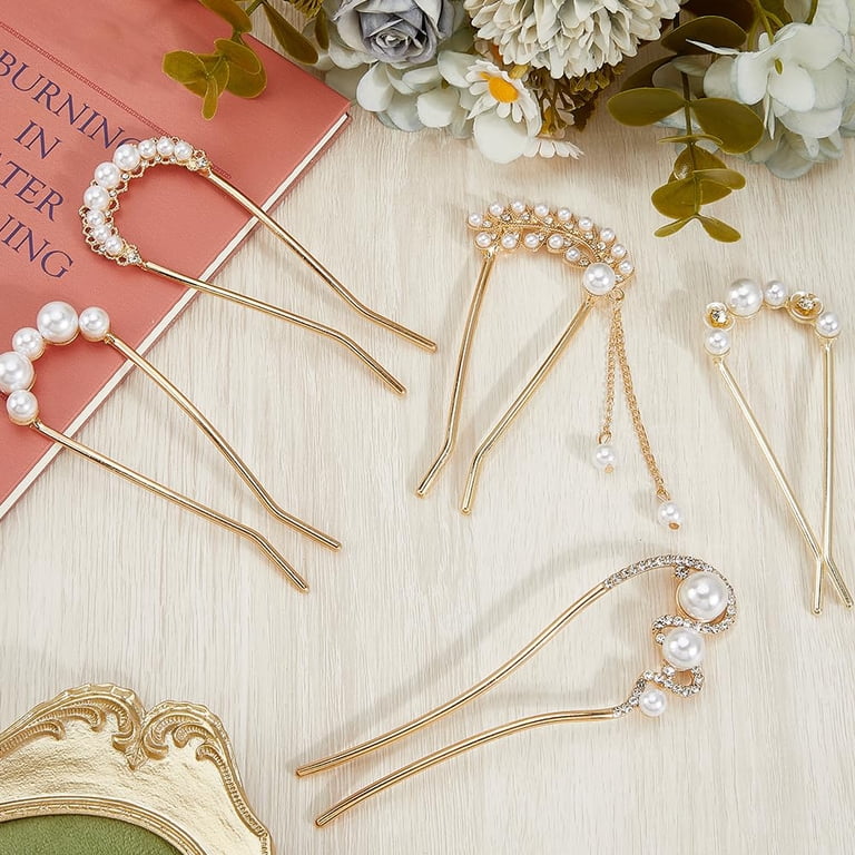 Hair Clips Set U-Shaped Bobby Pins Rhinestone Accessories for Girls Women Amazon.com : BETITETO 40 Pcs U-Shaped Flower Rhinestone Hair  main image 4