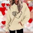 thumbnail image 2 of Plus Size Long Sleeve Hoodies for Women Fashion Crew Neck Unisex Sweatshirt with Pockets Casual Print Pullover Tops(Beige,XXL), 2 of 5