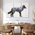 thumbnail image 3 of Elephant Stock Rocky Mountain Grey Wolf Wall Art - Horizontal Multi Panel Canvas - Living Room Wall Decor - Animal Multi Panel - Blue And Green Decor By Davies Babies - 65" x 42", 3 of 8