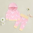 thumbnail image 2 of Toddler Baby Girl Outfits Long Sleeve Letter Print Sweatshirt Tops + Sweatpants Fall Winter Clothes Set 6-12 Months 12-24 Months 2t 3t 4t 5t 6t 7t 8t 9t Children Light Pink 6-12 Months, 2 of 4