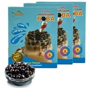 APEXY Instant Boba Pearls, Ready in 30 Seconds, Brown Sugar Tapioca Pearls, 12.69 oz. (6 Individual Packets), (Pack of 3), Make Fresh, Chewy, Delicious Bubble Tea and Dessert Toppings