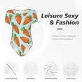 thumbnail image 6 of Daiia Cartoon Carrot print Women's Crew Neck Short Sleeve Bodysuit Fashion Tops Fit Casual Basic Extender Bodysuit-X-Large, 6 of 9