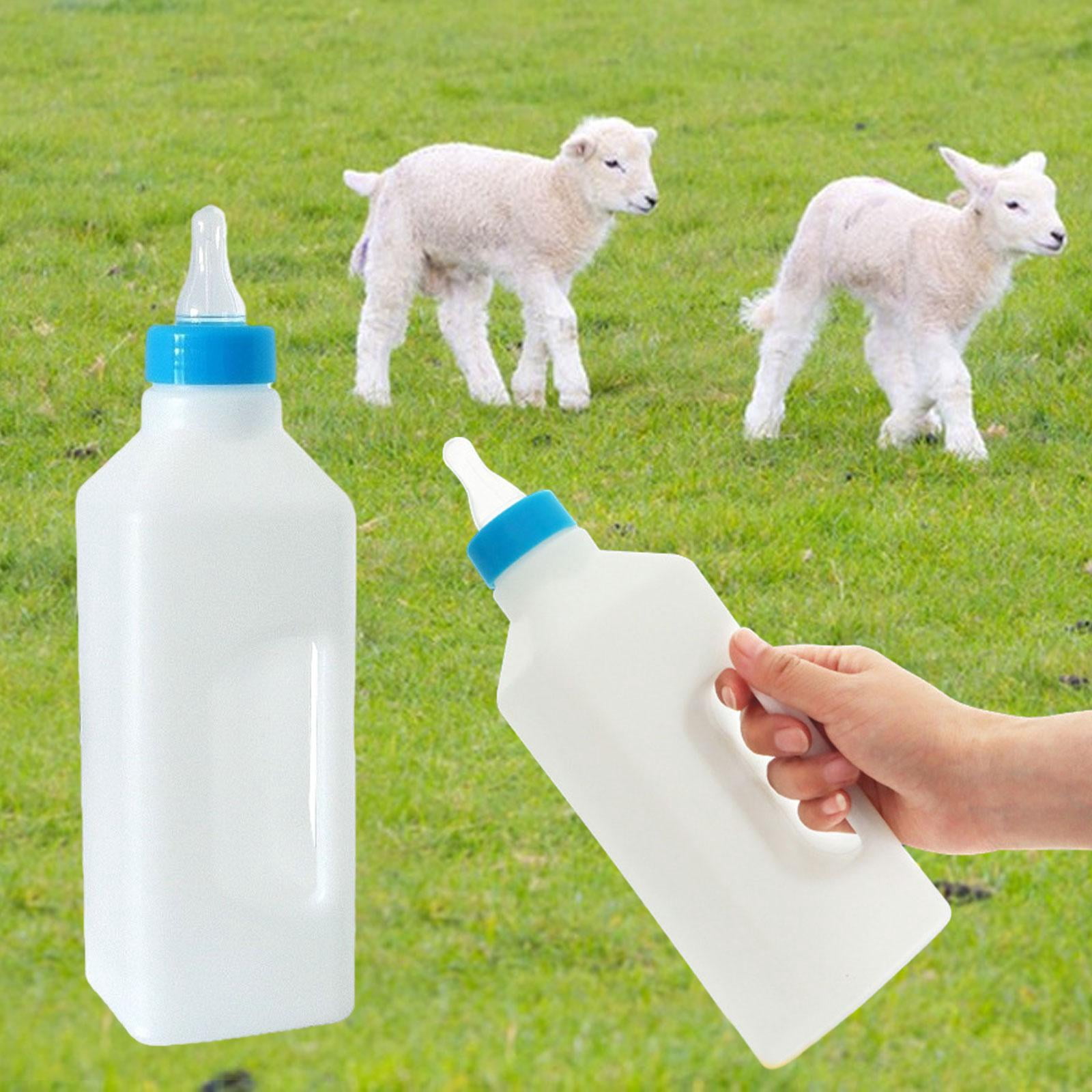 Bouteille De Lait De Veau 1000 ML, Bouteille De Lait d'agneau Portable Rotative, Nourrisseur De Lait De Chèvre, Bouteille d'allaitement avec Poignée Et Crochet pour Chiots, Chiots Et Petits Orphelins