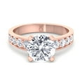 thumbnail image 2 of Marina - Moissanite Round Cut Lab Diamond Engagement Ring with Sidestones, 2 of 4