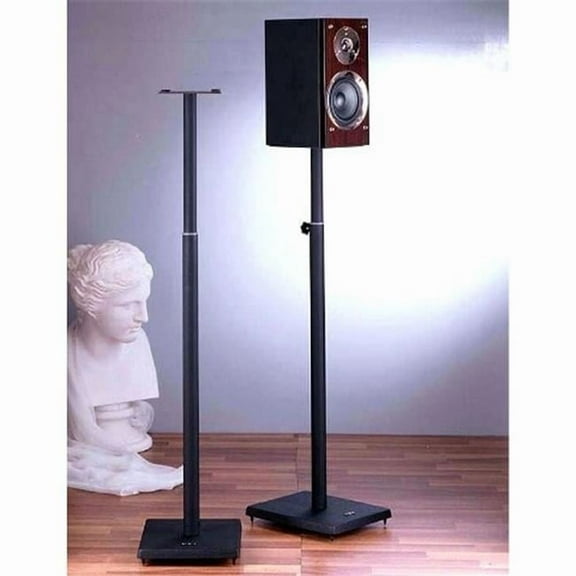 Black Iron Cast Bas Adjustable Speaker Stand