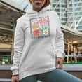thumbnail image 2 of It's a Good Day to Have a Good Day with Retro Smiling Faces Art Merch Gift, White Hooded Sweatshirt or Hoodie, 2XL, 2 of 5