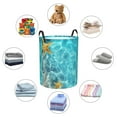 thumbnail image 4 of Rateoe Coral And Seashell On The Beach Pattern Round Laundry Hamper Basket, Tall Hamper Basket for Blanket Storage, Nursery Clothes Hamper for Laundry in Bedroom and College Dorm-Medium, 4 of 6