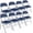 Navy Blue, variant on PEXMOR 4 Pack Black Folding Chair, Padded Cushion Portable Metal Frame PU Leather, Outdoor Office Wedding