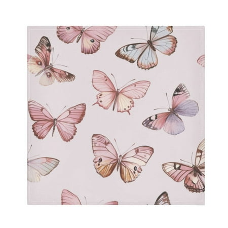 

Napkin Satin Napkin 20*20Inchx1 Kitchen Towel Dinner Plate Towel Decorative Towel Napkin Tea Towel Suitable For Kitchen Table Pretty Pink Butterfly