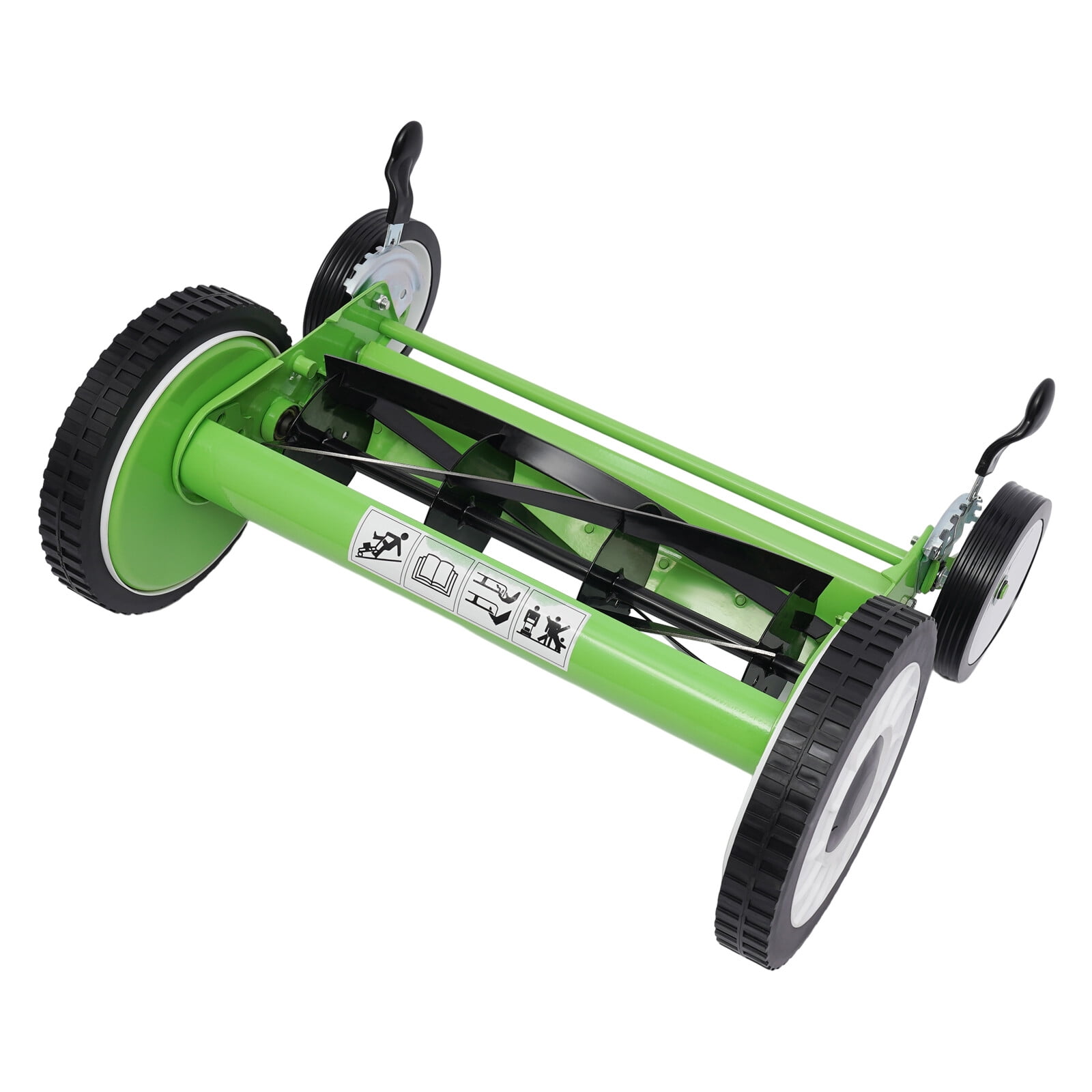 Denest 16" Walk Behind Manual Reel Mower Adjustable 5-Blade Hand Push Lawn Catcher Yard