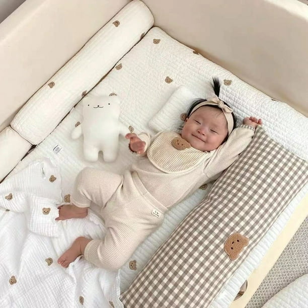 Almohada antivuelco para dormir de lado para recien nacido almohada larga y suave para dormir de lado del bebe Almohada de posicionamiento de espalda para bebes para ninos pequenos JAMW Sencillez