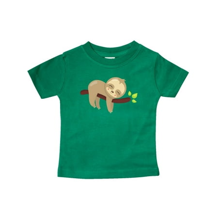 

Inktastic Cute Sloth Sleeping On Tree Branch Lazy Sloth Gift Baby Boy or Baby Girl T-Shirt