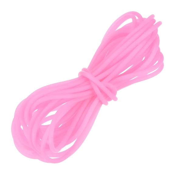 Uxcell Hollow Pipe Tubing Rubber Cord, 5.5 Yards 3mm Stretchy String with 1.5mm Hole for DIY Crafts, Pink