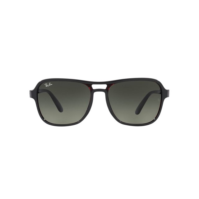 Ray-Ban Rb4356 State Side Lunettes de Soleil Carrées, Gris Transparent Dégradé Rouge/gris, 58 mm