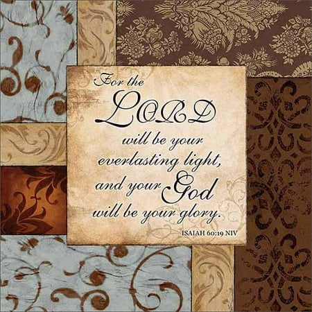- Everlasting Light Isaiah Traditional Abstract Floral Pattern Panel Religious Painting Blue & Brown Canvas Art by Pied Piper Creative